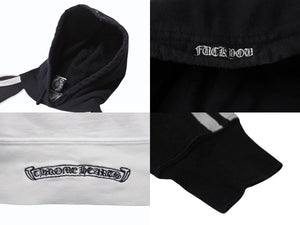 CHROME HEARTS クロムハーツ ラグランフーディー パーカー サイズS オールドモデル ホワイト ブラック 刺繍 レディース 美品 中古 4b003230