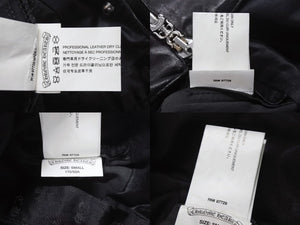 極美品 CHROME HEARTS クロムハーツ DAGGER ZIP OVERALLS CRSBLL レザーサロペット オーバーオール サイズS ダガージップ 中古 4b003231 