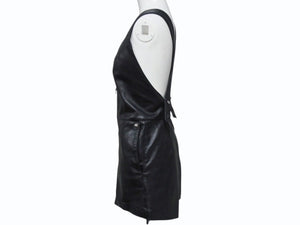 極美品 CHROME HEARTS クロムハーツ DAGGER ZIP OVERALLS CRSBLL レザーサロペット オーバーオール サイズS ダガージップ 中古 4b003231 