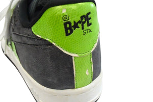 A BATHING APE × UNKLE FUTURA BAPESTA アベイシングエイプ アンクル フューチュラ ベイプスタ 00s スネーク 型押し スニーカー グリーン ブラック 28.5cm 中古 4b003232