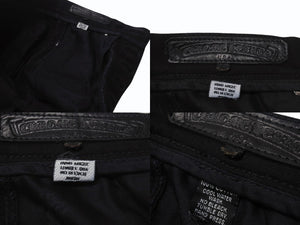 CHROME HEARTS クロムハーツ ファティーグ アーチロゴボタン カーゴハーフパンツ ショーツ コットン ブラック SV925 サイズ33 美品 中古 4b003235 