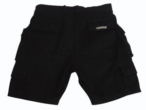 CHROME HEARTS クロムハーツ ファティーグ アーチロゴボタン カーゴハーフパンツ ショーツ コットン ブラック SV925 サイズ33 美品 中古 4b003235 