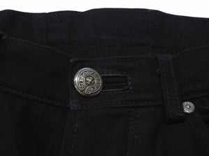 CHROME HEARTS クロムハーツ ファティーグ アーチロゴボタン カーゴハーフパンツ ショーツ コットン ブラック SV925 サイズ33 美品 中古 4b003235 