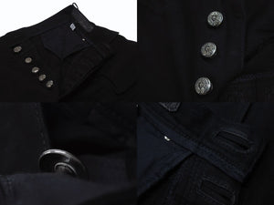 CHROME HEARTS クロムハーツ ファティーグ アーチロゴボタン カーゴハーフパンツ ショーツ コットン ブラック SV925 サイズ33 美品 中古 4b003235 