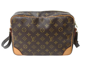 極美品 LOUIS VUITTON ルイヴィトン ナイル ショルダーバッグ M45244 モノグラム ブラウン PVC レザー ゴールド金具 中古 4b003239