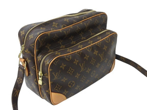 極美品 LOUIS VUITTON ルイヴィトン ナイル ショルダーバッグ M45244 モノグラム ブラウン PVC レザー ゴールド金具 中古 4b003239