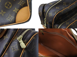 極美品 LOUIS VUITTON ルイヴィトン ナイル ショルダーバッグ M45244 モノグラム ブラウン PVC レザー ゴールド金具 中古 4b003239