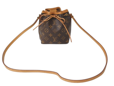 LOUIS VUITTON ルイヴィトン ナノ ノエ ショルダーバッグ M41346 モノグラム PVC レザー ブラウン 美品 中古 4b003242