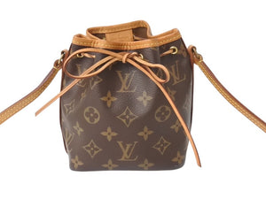 LOUIS VUITTON ルイヴィトン ナノ ノエ ショルダーバッグ M41346 モノグラム PVC レザー ブラウン 美品 中古 4b003242