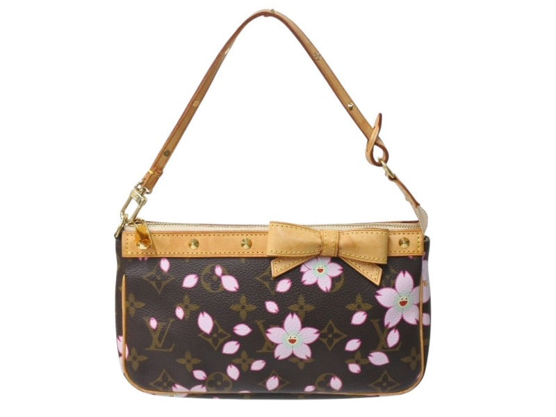 極美品 LOUISVUITTON ルイヴィトン 村上隆 ポシェットアクセソワール ポーチ M92006 モノグラムチェリーブロッサム 中古 4b003244
