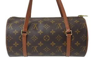 極美品 LOUIS VUITTON ルイヴィトン パピヨン26 ハンドバッグ M51386 モノグラム PVC レザー ブラウン ゴールド金具 中古 4b003246