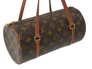 極美品 LOUIS VUITTON ルイヴィトン パピヨン26 ハンドバッグ M51386 モノグラム PVC レザー ブラウン ゴールド金具 中古 4b003246