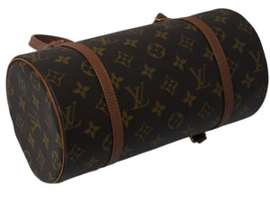 極美品 LOUIS VUITTON ルイヴィトン パピヨン26 ハンドバッグ M51386 モノグラム PVC レザー ブラウン ゴールド金具 中古 4b003246