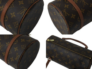 極美品 LOUIS VUITTON ルイヴィトン パピヨン26 ハンドバッグ M51386 モノグラム PVC レザー ブラウン ゴールド金具 中古 4b003246