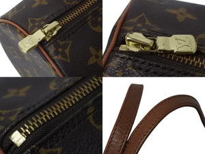 極美品 LOUIS VUITTON ルイヴィトン パピヨン26 ハンドバッグ M51386 モノグラム PVC レザー ブラウン ゴールド金具 中古 4b003246