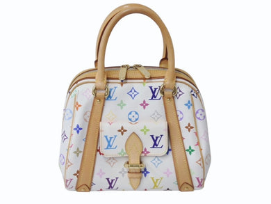 LOUIS VUITTON ルイヴィトン プリシラ ハンドバッグ M40096 モノグラム マルチカラー ホワイト 村上隆 美品 中古 4b003248