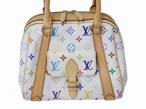 LOUIS VUITTON ルイヴィトン プリシラ ハンドバッグ M40096 モノグラム マルチカラー ホワイト 村上隆 美品 中古 4b003248