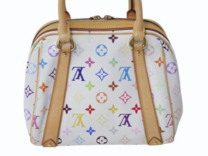 LOUIS VUITTON ルイヴィトン プリシラ ハンドバッグ M40096 モノグラム マルチカラー ホワイト 村上隆 美品 中古 4b003248