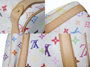 LOUIS VUITTON ルイヴィトン プリシラ ハンドバッグ M40096 モノグラム マルチカラー ホワイト 村上隆 美品 中古 4b003248