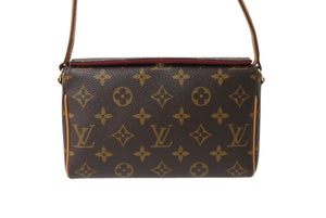 LOUIS VUITTON ルイ ヴィトン ハンドバッグ レシタル ブラウン モノグラムキャンバス レザー M51900 ゴールド金具 美品 中古 4b003250