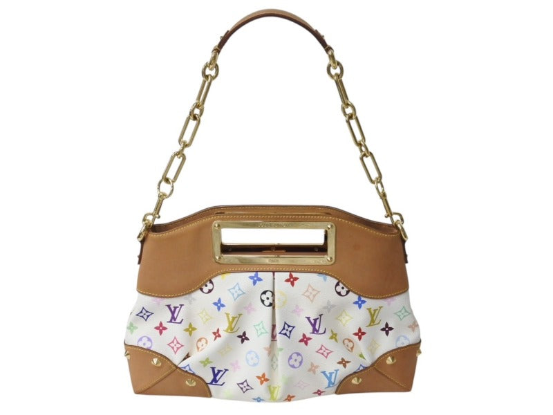 LOUIS VUITTON ルイヴィトン ジュディMM ハンドバッグ M40255 モノグラム マルチカラー 2WAY 村上隆 ホワイト 美品 中古 4b003251
