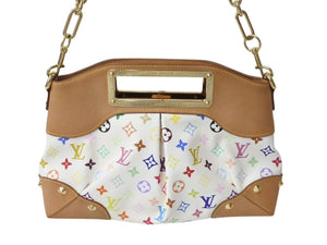 LOUIS VUITTON ルイヴィトン ジュディMM ハンドバッグ M40255 モノグラム マルチカラー 2WAY 村上隆 ホワイト 美品 中古 4b003251