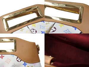 LOUIS VUITTON ルイヴィトン ジュディMM ハンドバッグ M40255 モノグラム マルチカラー 2WAY 村上隆 ホワイト 美品 中古 4b003251