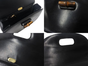 GUCCI グッチ バンブー ハンドバッグ 000 099 0633 カーフスキン ブラック ゴールド金具 バンブー 良品 中古 4b003254