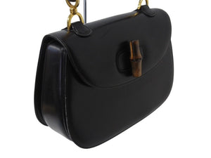 GUCCI グッチ バンブー ハンドバッグ 000 099 0633 カーフスキン ブラック ゴールド金具 バンブー 良品 中古 4b003254