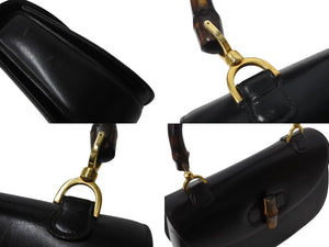 GUCCI グッチ バンブー ハンドバッグ 000 099 0633 カーフスキン ブラック ゴールド金具 バンブー 良品 中古 4b003254