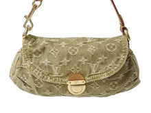 Load image into Gallery viewer, LOUIS VUITTON ルイヴィトン ミニ プリーティ ワンショルダーバッグ M95217 モノグラム デニム カーキ 美品 中古 4b003256