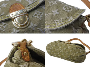 LOUIS VUITTON ルイヴィトン ミニ プリーティ ワンショルダーバッグ M95217 モノグラム デニム カーキ 美品 中古 4b003256