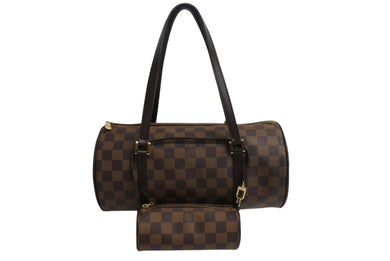 極美品 LOUIS VUITTON ルイヴィトン パピヨン30 ハンドバッグ N51303 ダミエ エベヌ ブラウン ゴールド金具 中古 4b003259