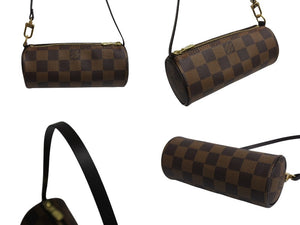 極美品 LOUIS VUITTON ルイヴィトン パピヨン30 ハンドバッグ N51303 ダミエ エベヌ ブラウン ゴールド金具 中古 4b003259