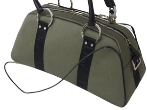 Christian Dior クリスチャンディオール ショルダーバッグ 2way 01-MA-0053 ラインストーン キャンバス カーキ ブラック 良品 中古 4b003262