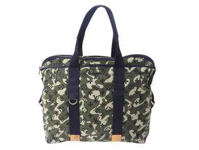 LOUIS VUITTON ルイヴィトン モノグラモフラージュ トレイ トートバッグ M95783 村上隆 マークジェイコブス カーキ 美品 中古 4b003263