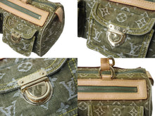 Load image into Gallery viewer, LOUIS VUITTON ルイヴィトン ハンドバッグ デニム ネオスピーディ M95215 モノグラムデニム カーキ ゴールド金具 美品 中古 4b003270