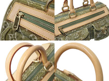 Load image into Gallery viewer, LOUIS VUITTON ルイヴィトン ハンドバッグ デニム ネオスピーディ M95215 モノグラムデニム カーキ ゴールド金具 美品 中古 4b003270