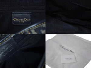 Christian Dior クリスチャンディオール サドルバッグ ワンショルダーバッグ トロッター ネイビー ガリアーノ期 中古 4b003271