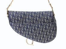 Load image into Gallery viewer, Christian Dior クリスチャンディオール サドルバッグ ワンショルダーバッグ トロッター ネイビー ガリアーノ期 中古 4b003271