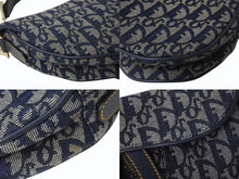 Load image into Gallery viewer, Christian Dior クリスチャンディオール サドルバッグ ワンショルダーバッグ トロッター ネイビー ガリアーノ期 中古 4b003271