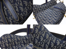 Load image into Gallery viewer, Christian Dior クリスチャンディオール サドルバッグ ワンショルダーバッグ トロッター ネイビー ガリアーノ期 中古 4b003271