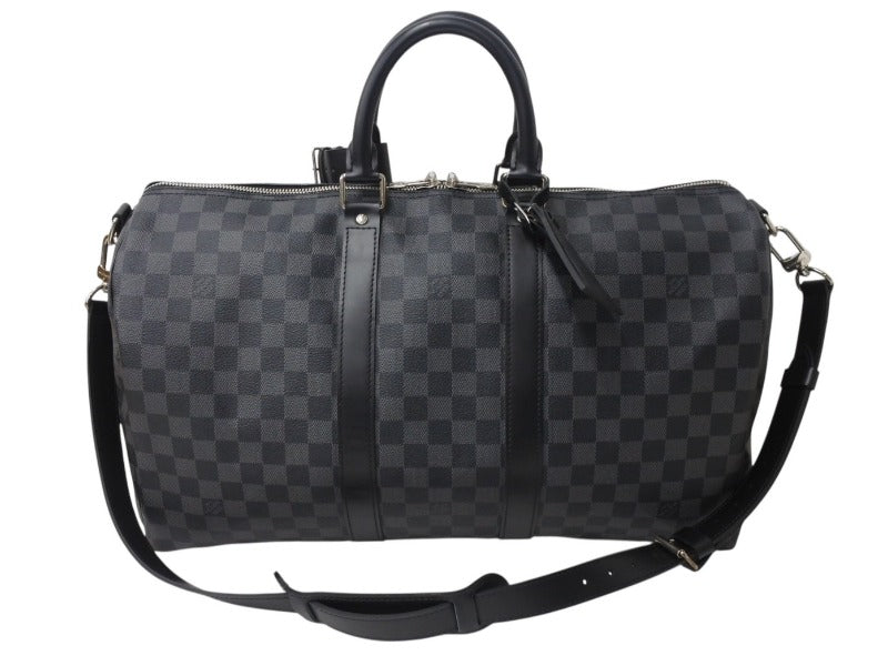 極美品 LOUISVUITTON ルイヴィトン キーポルバンドリエール45 ボストンバッグ N41418 ダミエグラフィット ブラック 中古 4b003272