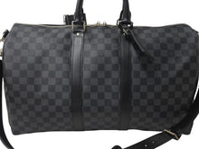 Load image into Gallery viewer, 極美品 LOUISVUITTON ルイヴィトン キーポルバンドリエール45 ボストンバッグ N41418 ダミエグラフィット ブラック 中古 4b003272