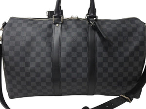 極美品 LOUISVUITTON ルイヴィトン キーポルバンドリエール45 ボストンバッグ N41418 ダミエグラフィット ブラック 中古 4b003272