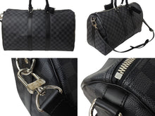 Load image into Gallery viewer, 極美品 LOUISVUITTON ルイヴィトン キーポルバンドリエール45 ボストンバッグ N41418 ダミエグラフィット ブラック 中古 4b003272