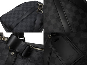 極美品 LOUISVUITTON ルイヴィトン キーポルバンドリエール45 ボストンバッグ N41418 ダミエグラフィット ブラック 中古 4b003272
