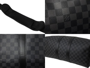 極美品 LOUISVUITTON ルイヴィトン キーポルバンドリエール45 ボストンバッグ N41418 ダミエグラフィット ブラック 中古 4b003272