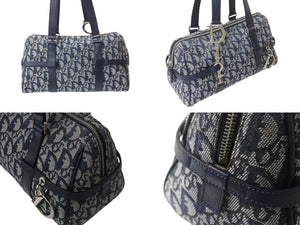 Christian Dior クリスチャンディオール トロッター ワンショルダーバッグ BO N 0074 キャンバス レザー ネイビー ガリアーノ期 美品 中古 4b003273