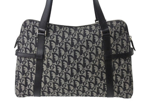 Christian Dior クリスチャンディオール トロッター ワンショルダーバッグ 06-BO-0016 キャンバス レザー ブラック ガリアーノ期 美品 中古 4b003274